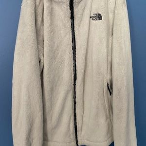 north face white fluffy full vip jacket